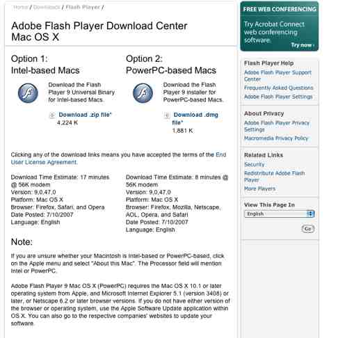 Flash Player 9 For Mac