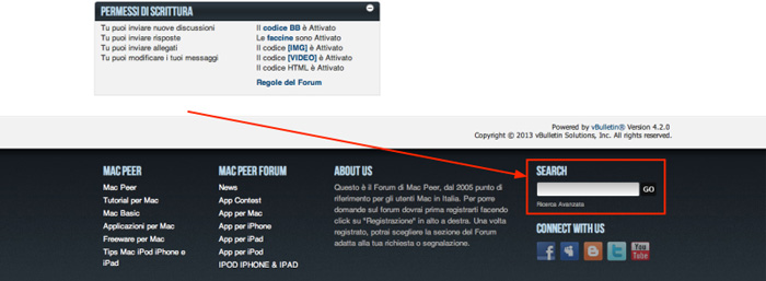 Ricerca sul Forum di Mac Peer