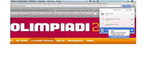 La funzione Mostra download di Safari