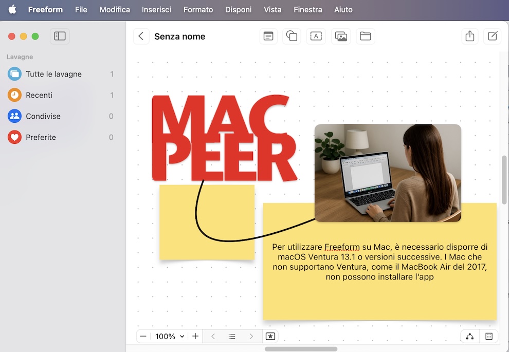 Freeform. La lavagna per il Mac