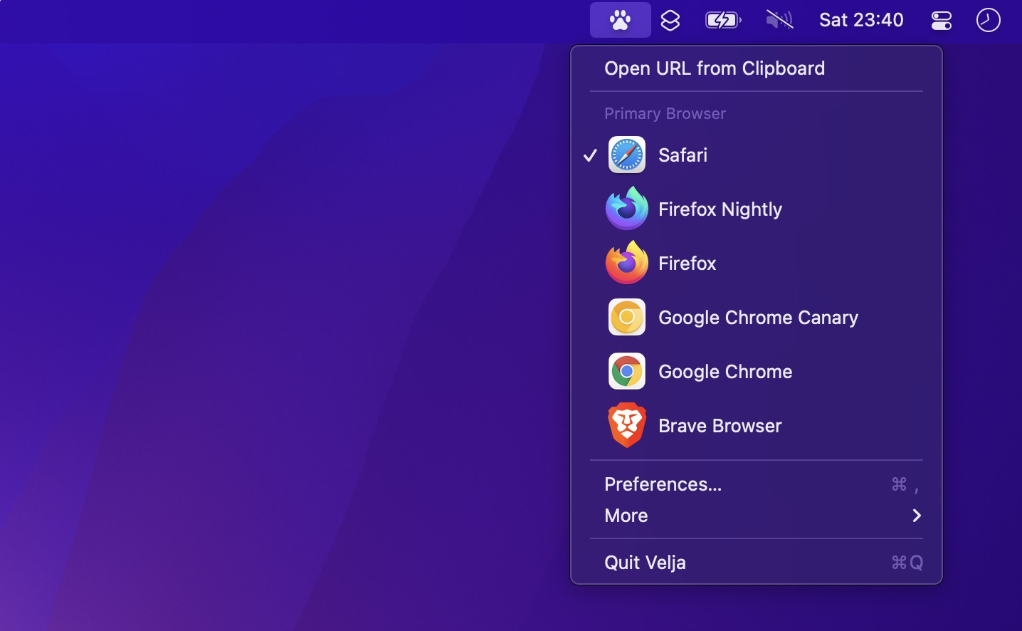 Velja. Gestire come vengono aperti i link esterni sul Mac