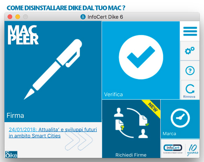 Come disinstallare il software Dike dal Mac?