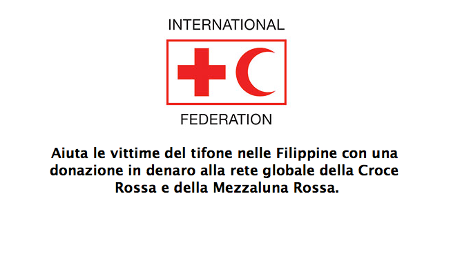 Una donazione per le popolazioni Filippine