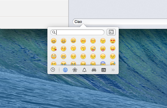 Emoji e simboli in Mavericks