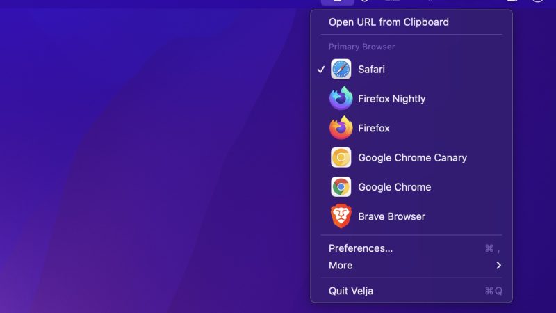 Velja. Gestire come vengono aperti i link esterni sul Mac