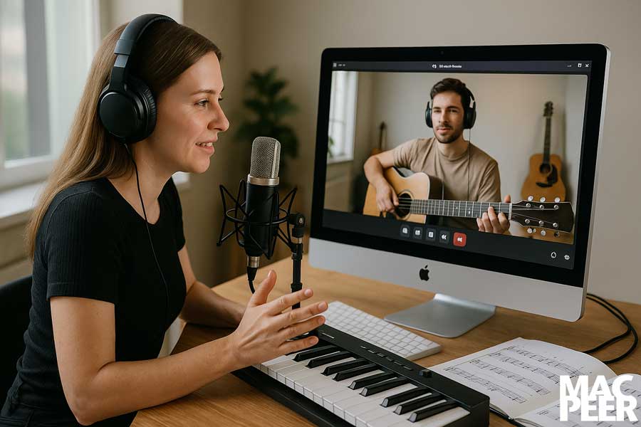 Insegnare musica online con il Mac: una classe virtuale che suona dal vivo