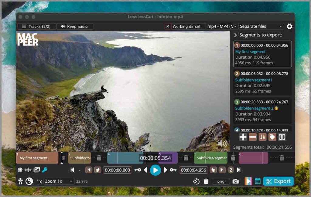 LosslessCut: editor video gratuito e senza perdita di qualità