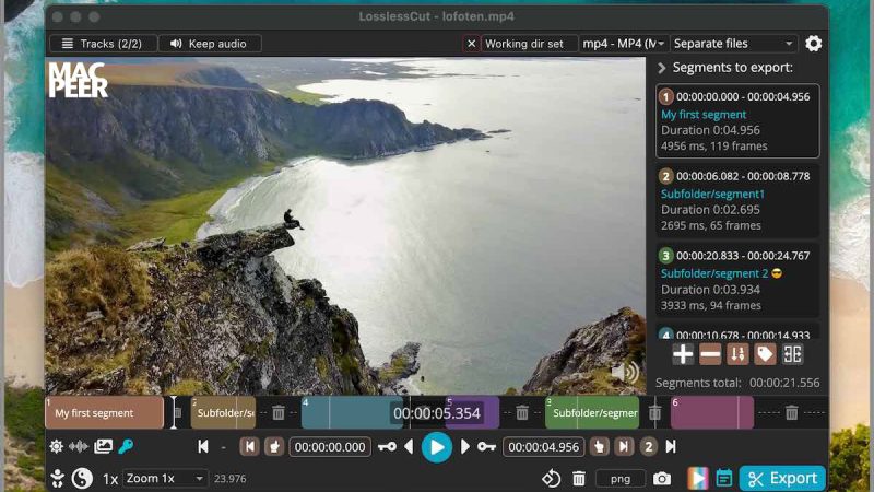 LosslessCut: editor video gratuito e senza perdita di qualità