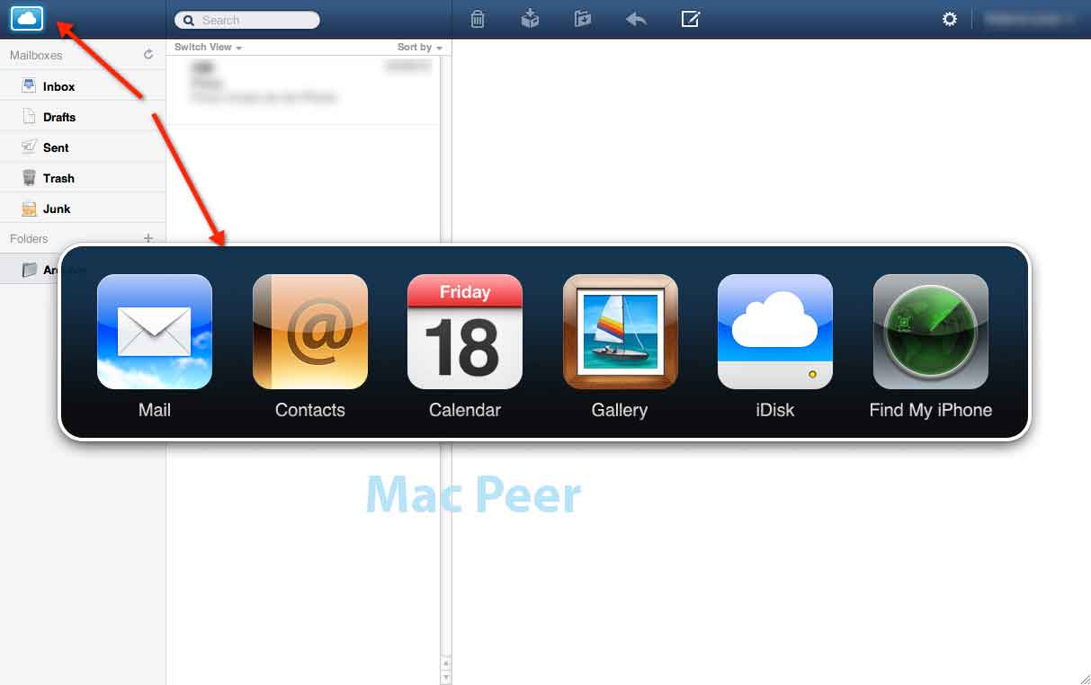 MobileMe: barra flottante delle applicazioni. MobileMe: barra flottante delle applicazioni.