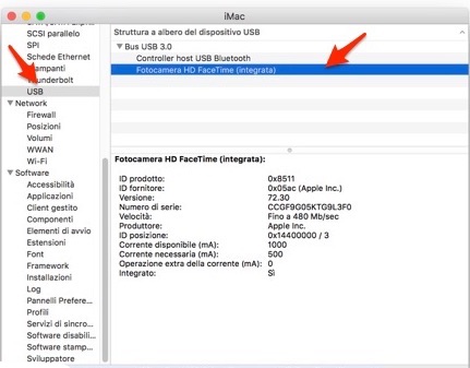 Resonto di Sitema iMac - USB - Fotocamera integrata