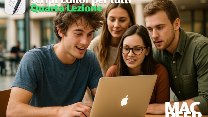 Scrivere un file di testo con il tuo script. Script Editor – Lezione 4
