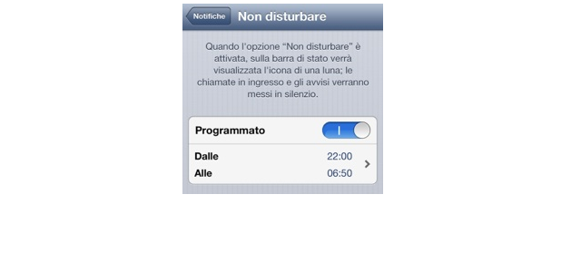 Bug modalità “Non disturbare” in iOS 6