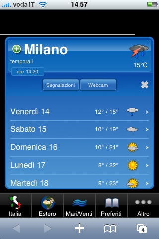 Il Meteo: le previsioni del tempo con un “tap” su iPhone, iPod touch, iPad