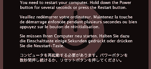 Messaggio “restart” e mancato avvio del Mac