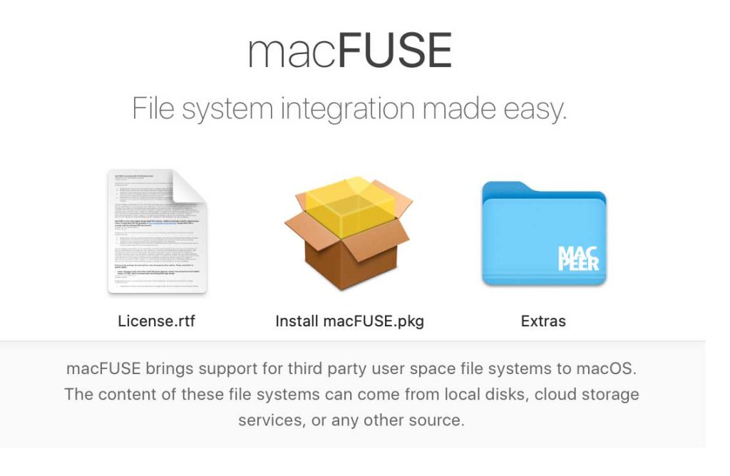macFUSE (talvolta scritto MacFUSE o FUSE for macOS) è un’estensione di sistema derivata da OSXFUSE