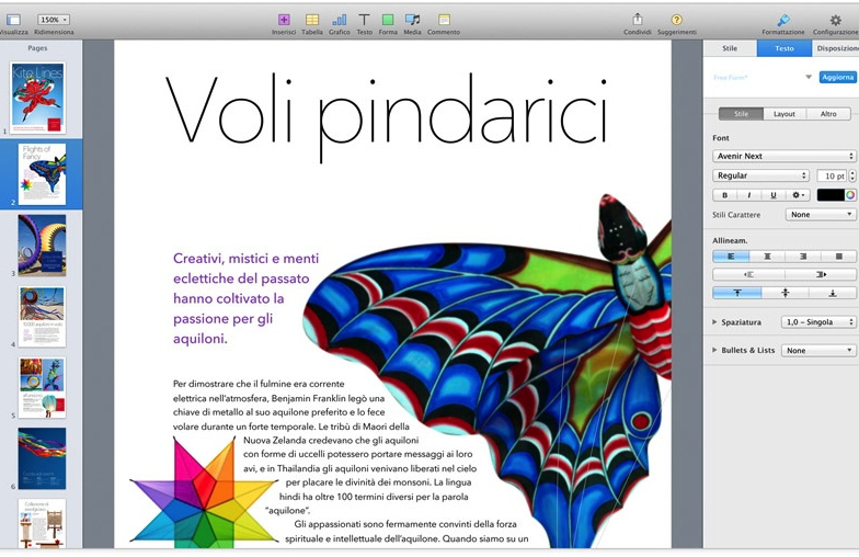 Funzioni e compatibilità del nuovo iWork per Mac