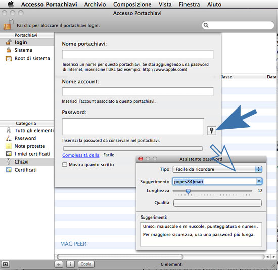 Portachiavi Password per Mac